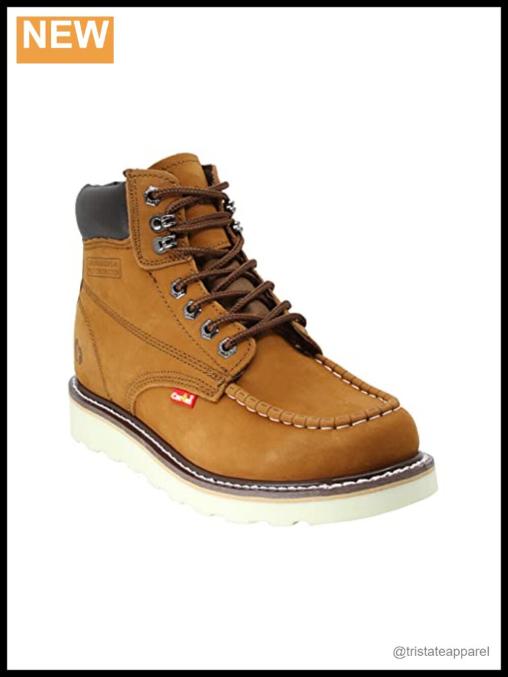Men's 6" Nubuck Leather Moc Toe Work Boots Goodyear Welt